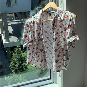 Rose button-up shirt